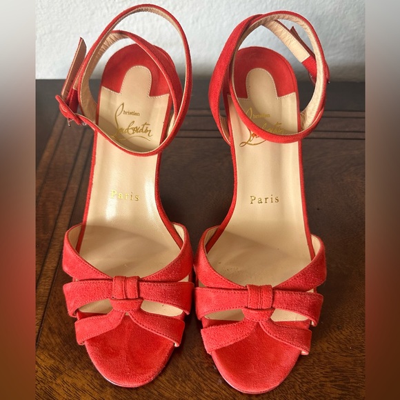 Christian Louboutin Trezuma 85 Suede Strappy Sandals - Picture 3 of 7